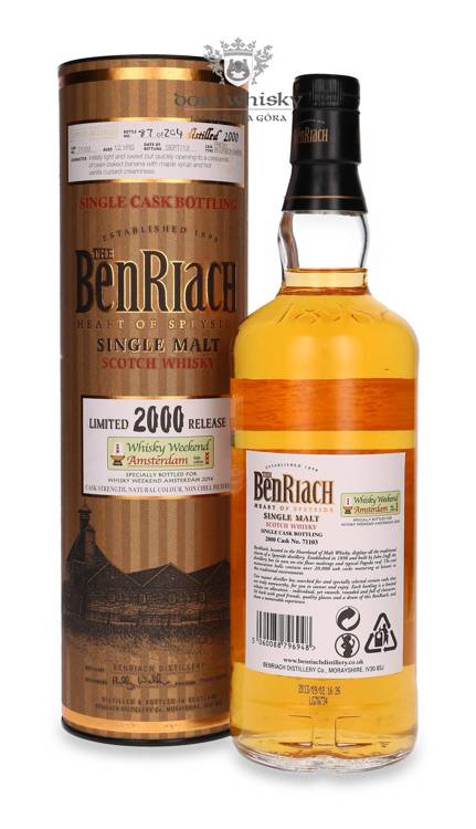 BenRiach 12-letni (D.2000, B.2013) Bourbon Barrel / 54,3%/ 0,7l