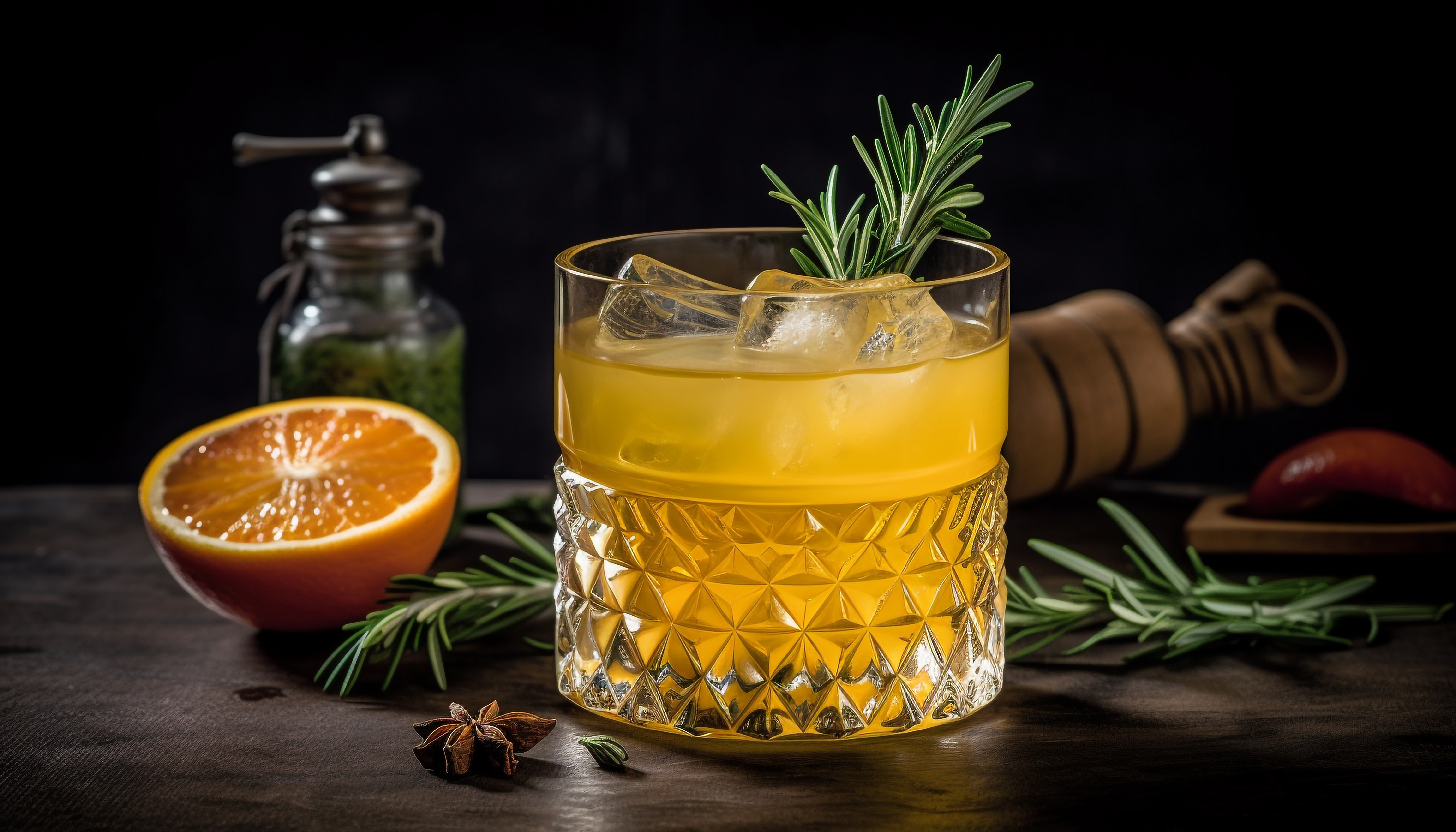 fresh-citrus-cocktail-rustic-wooden-table-generative-ai