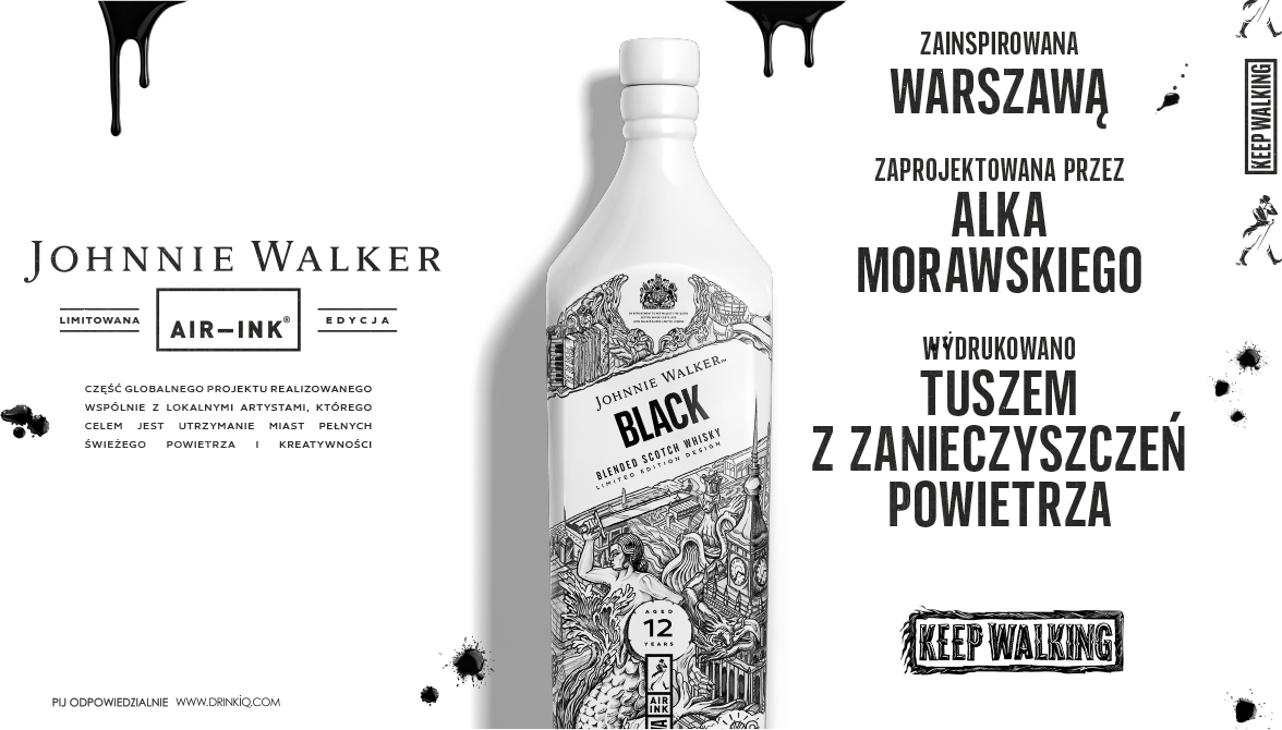 Warszawa na etykietach Johnnie Walker Black