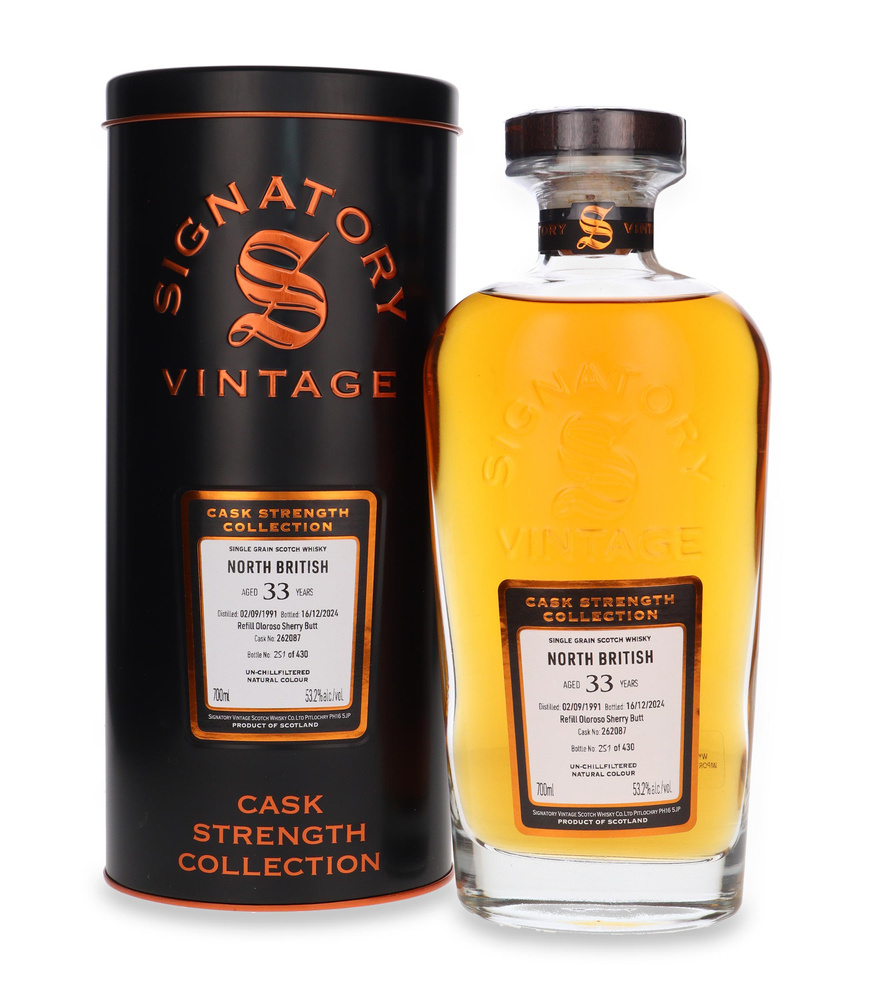 North British 33-letni (D.1991, B.2024) Signatory Vintage / 53.2%/0,7l