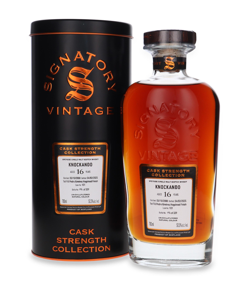 Knockando 16-letni (D.2008, B.2025) Signatory Vintage / 50,5%/0,7l