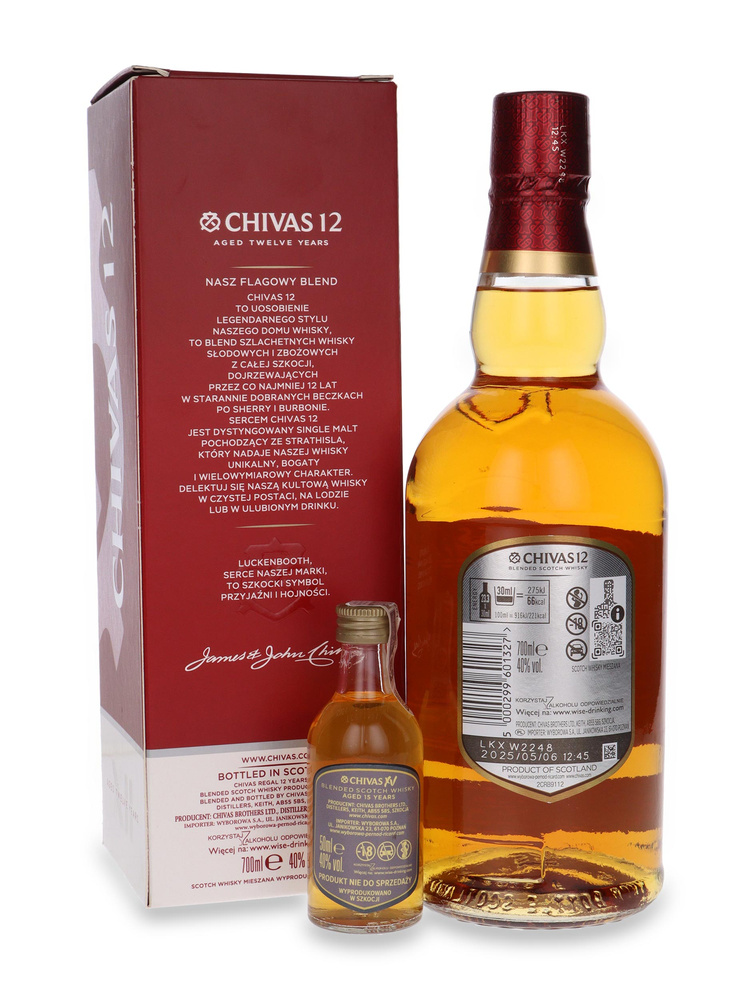 Chivas Regal 12-letni + miniaturka / 40% / 0,7l