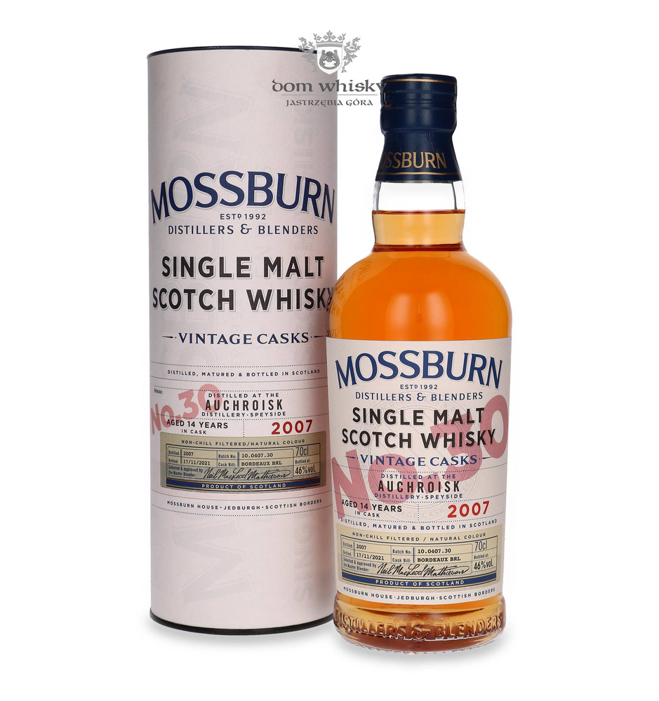 Auchroisk 14-letni (D.2007, B.2021) Mossburn Vintage Cask No. 30 /46%/ 0,7l 	