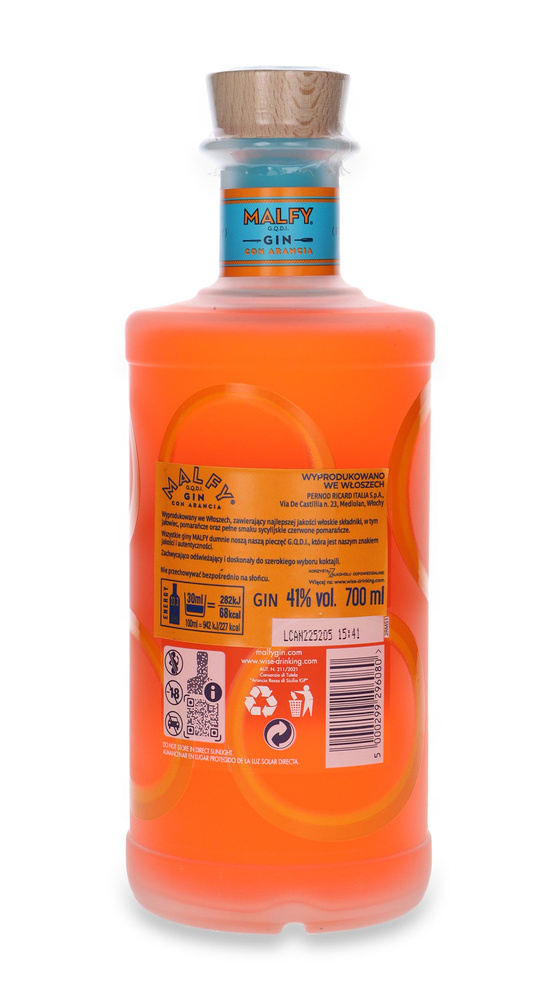 Malfy Con Arancia Blood Orange Gin / Włochy / 41% / 0,7l