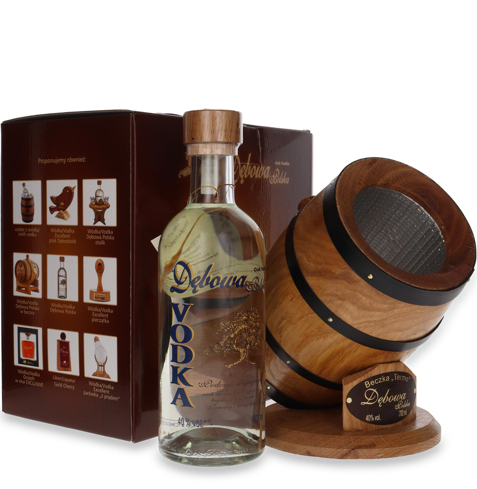 Wódka Dębowa Polska Termo Beczka / 40% / 0,7l