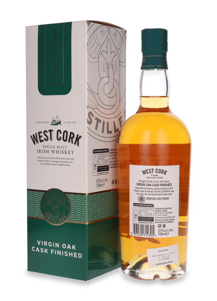 West Cork Single Malt Virgin Oak Cask Finished / carton / 43% / 0.7l