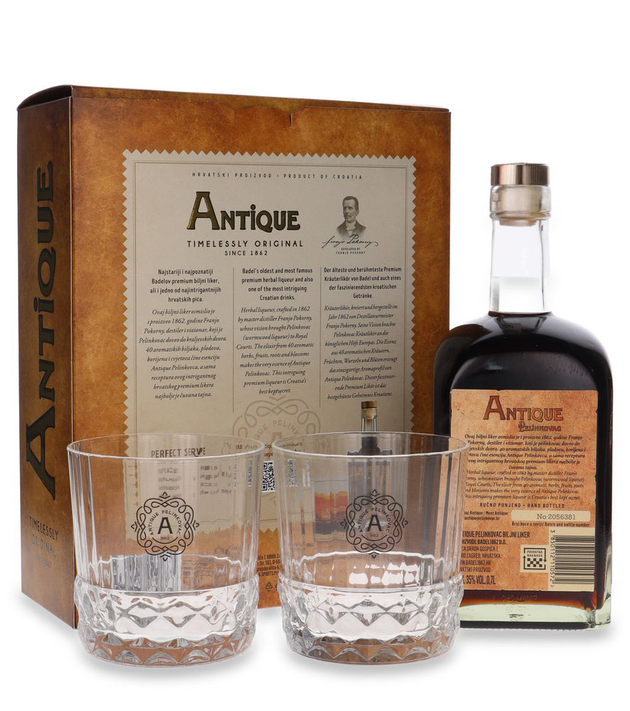 Badel Antique Pelinkovac Likier + 2 szklanki / 35% / 0,7l