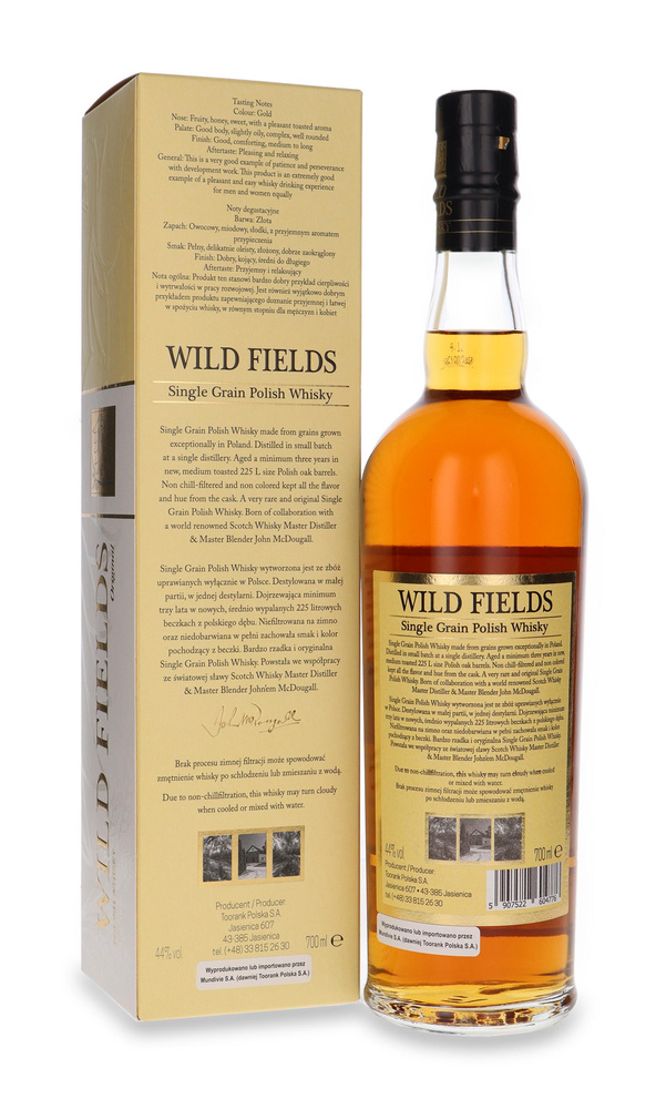 Wild Fields Original Single Grain Polish Whisky  / 44% / 0,7l