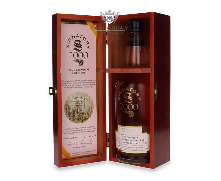 Bowmore 31-letni (D.1968, B.1999) Millenium Edition Signatory Vintage / 43%/0,7l