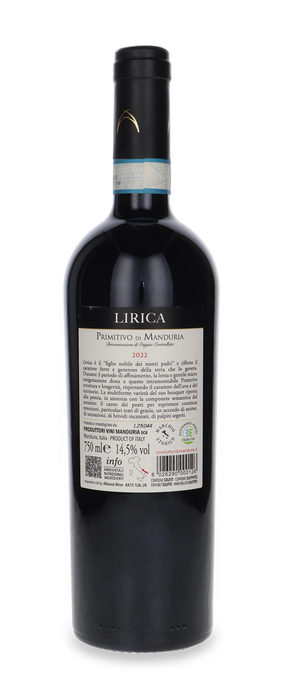 Lirica Primitivo di Manduria DOC 2022 / 14,5% / 0,75l