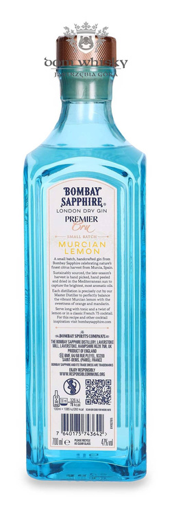 Bombay Sapphire Murcian Lemon Premier Cru / 47% / 0,7l