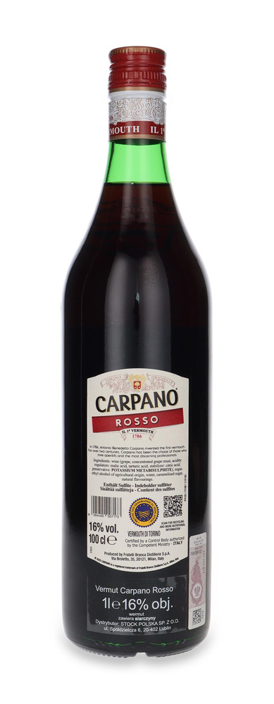 Carpano Classico Rosso Vermouth / 16% / 1,0l