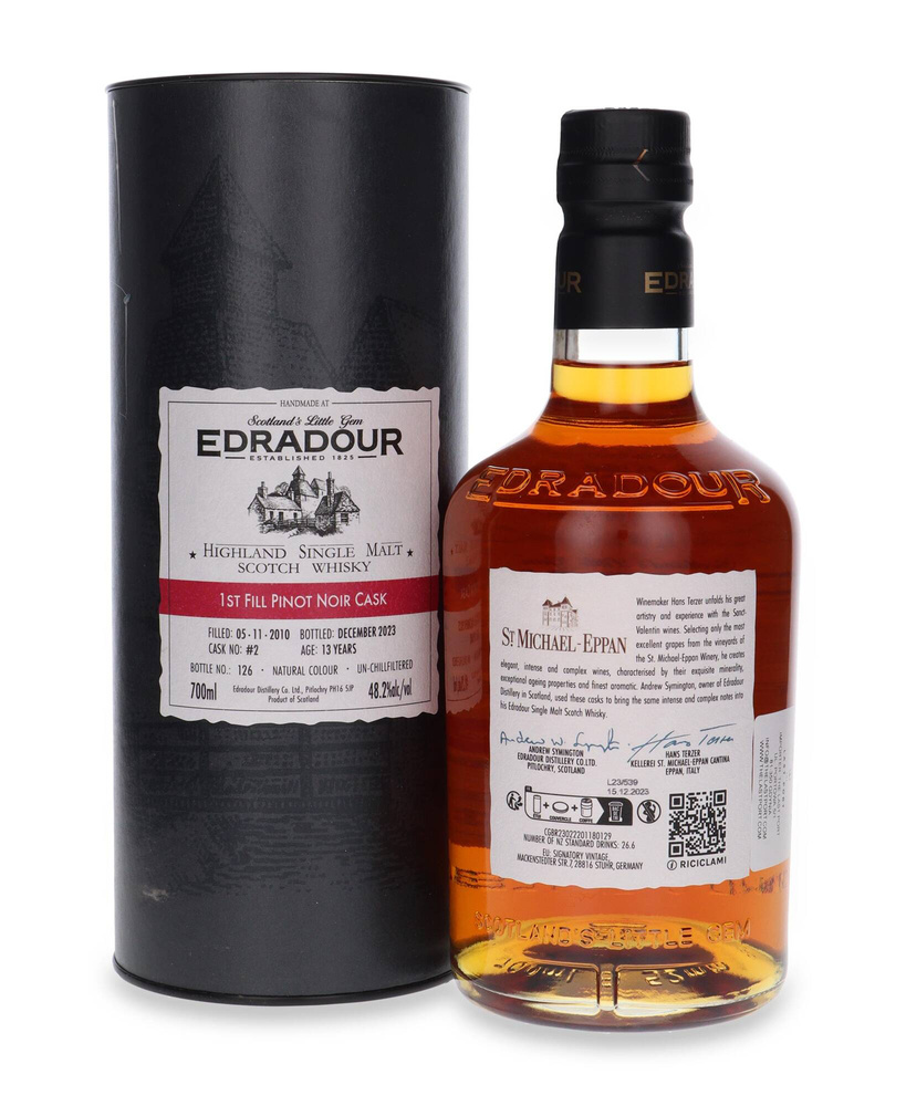 Edradour 13-year-old (D.2010, B.2023) 1st Fill Pinot Noir Cask / 48.2% / 0.7l