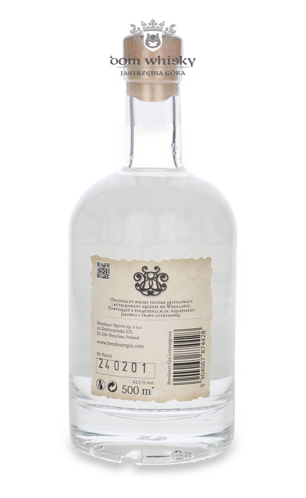 Breslauer Lemongrass Gin / 43.5% / 0.5l