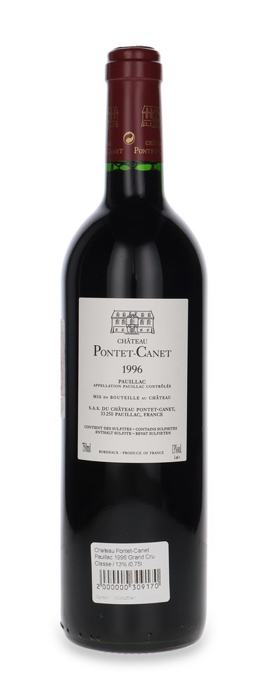 Chateau Pontet-Canet Pauillac 1996 Grand Cru Classe / 13% /0,75l