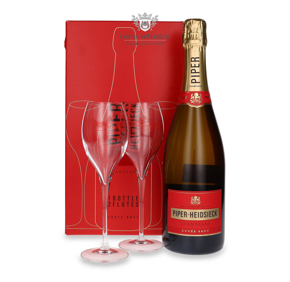 Piper-Heidsieck Cuvee Brut Champagne + 2 glasses / 12% / 0.75l