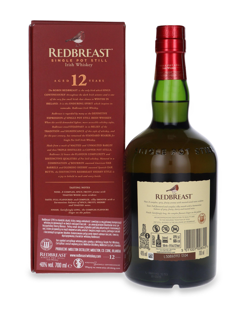 Redbreast 12-year-old Single Pot Still / 40% / 0.7l