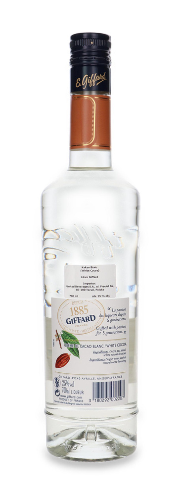 Giffard Crème Cacao Blanc (Cocoa white) bartender liqueur /25%/0,7l