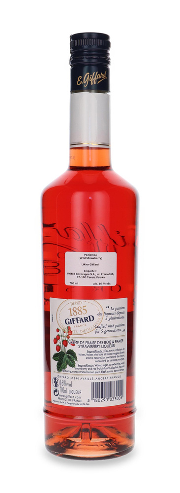 Giffard Crème des Fraise de Bois (Strawberry) bar liqueur /16%/0.7l