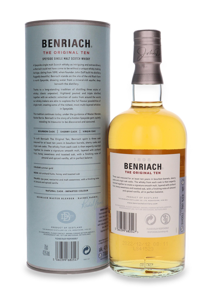 BenRiach The Original Ten 10-letni 43% / 0,7l  + Botucal 0,05l