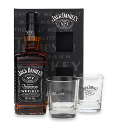 Jack Daniel's Old No. 7 Tennessee Whiskey w pudełku + 2 szklanki/ 40%/ 0,7l