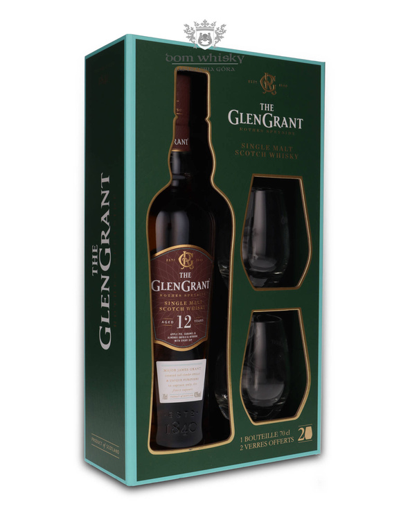 Glen Grant 12-letni + 2 szklanki / 43% / 0,7l