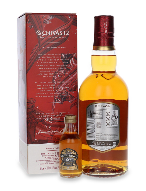 Chivas 12-letni + miniaturka 15-letni / 40%/0,7l