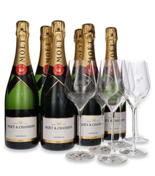 Szampan Moet & Chandon Imperial 6x0,75l + 6 kieliszków