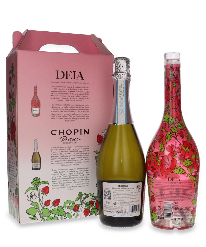 Zestaw Deia Strawberry & Hibiscus Likier + Chopin Prosecco DOC