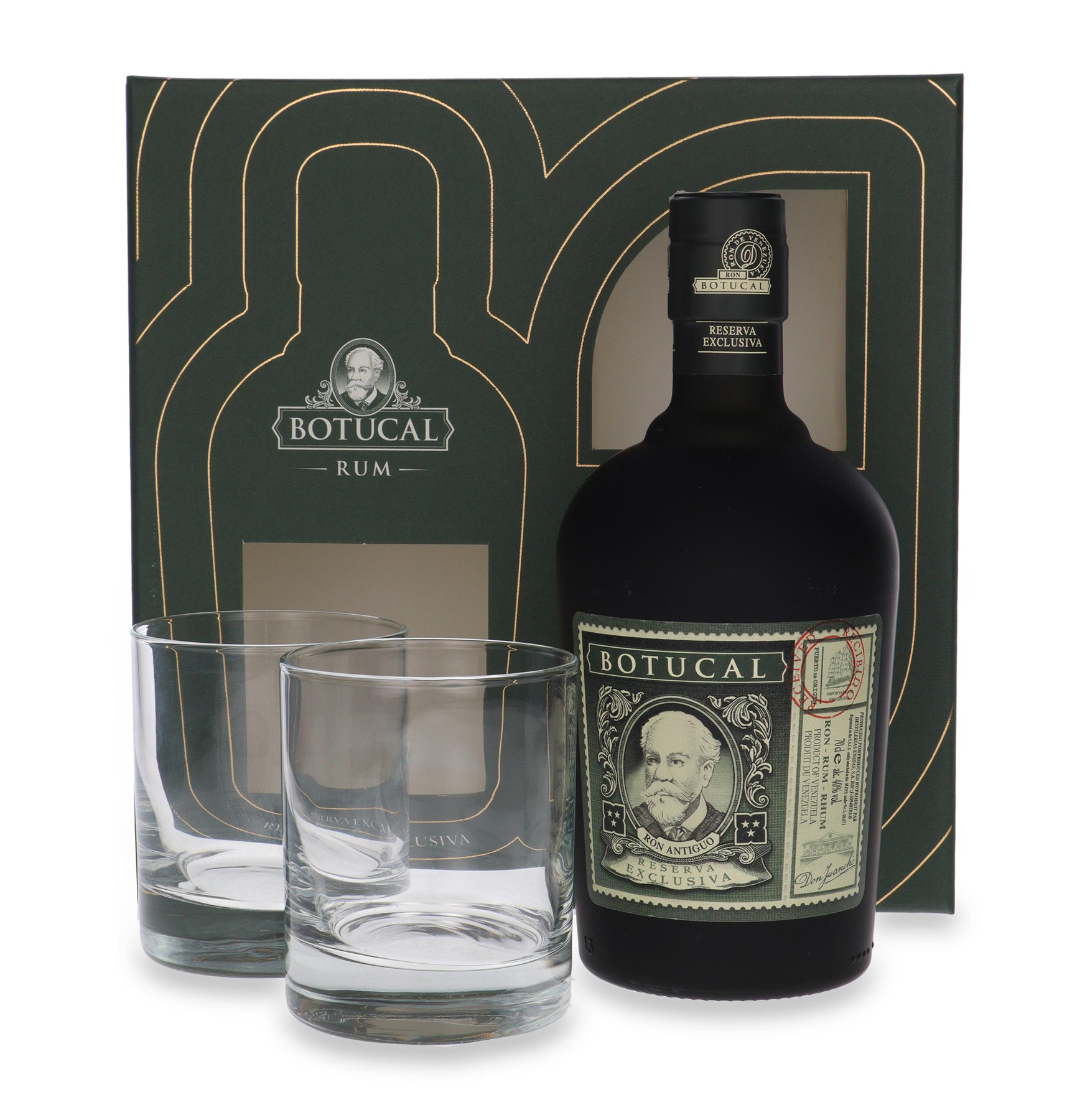 Botucal Reserva Exclusiva 40% 0.7l + 2 glasses Rum Venezuela