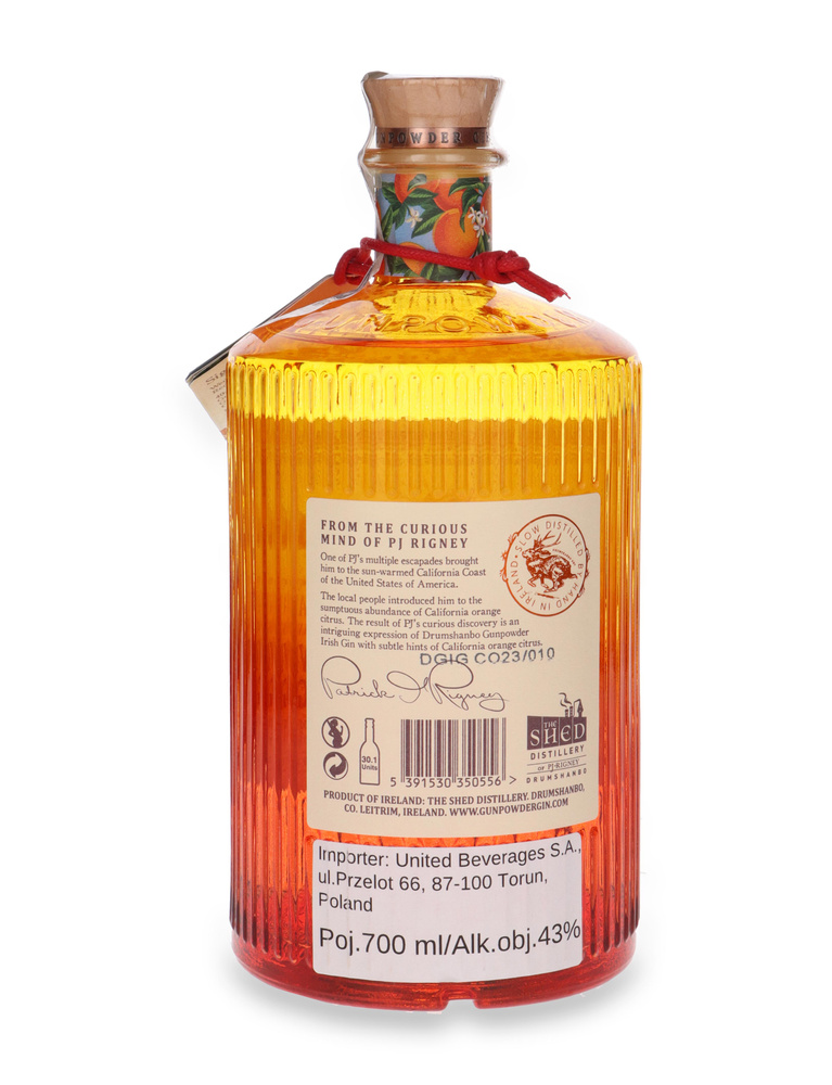 Drumshanbo Gunpowder Irish Gin with California Orange Citrus / 43%/ 0,7l