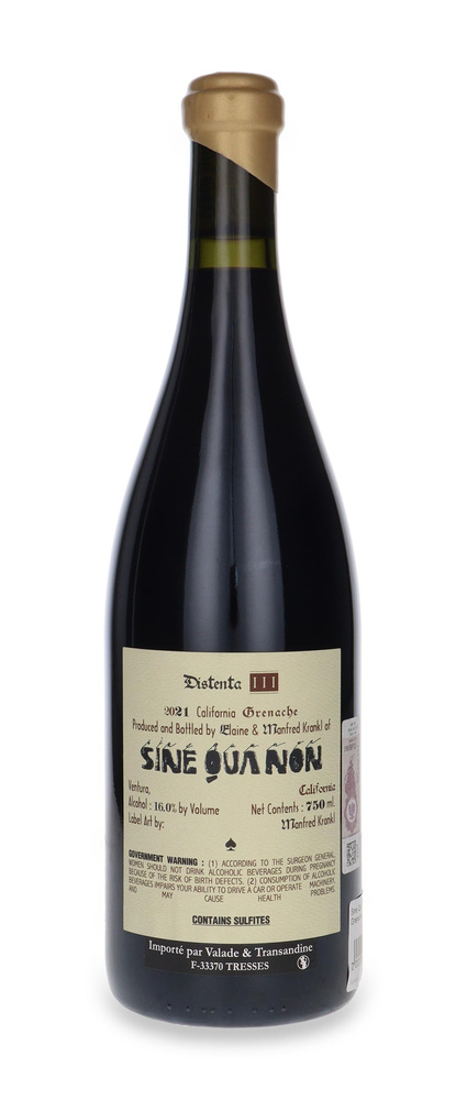 Sine Qua Non Distenta Grenache 2021 /16% / 0,75l