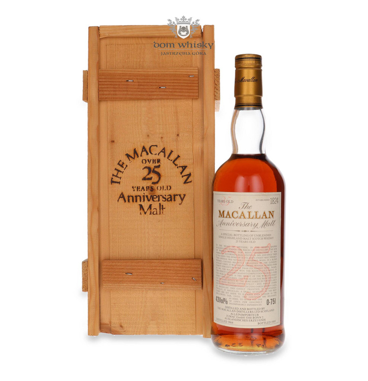 Macallan 25-letni (D.1964, B.1989) Anniversary Malt / 43%/ 0,75l