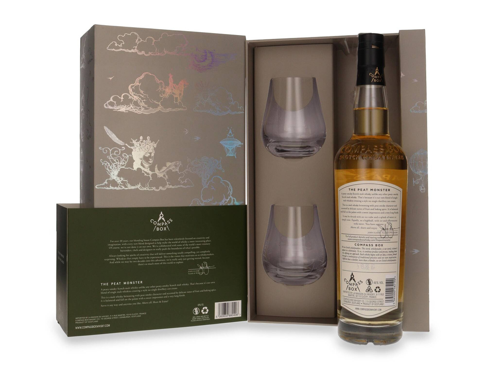 Compass Box The Peat Monster + 2 glasses / 46%/ 0.7l