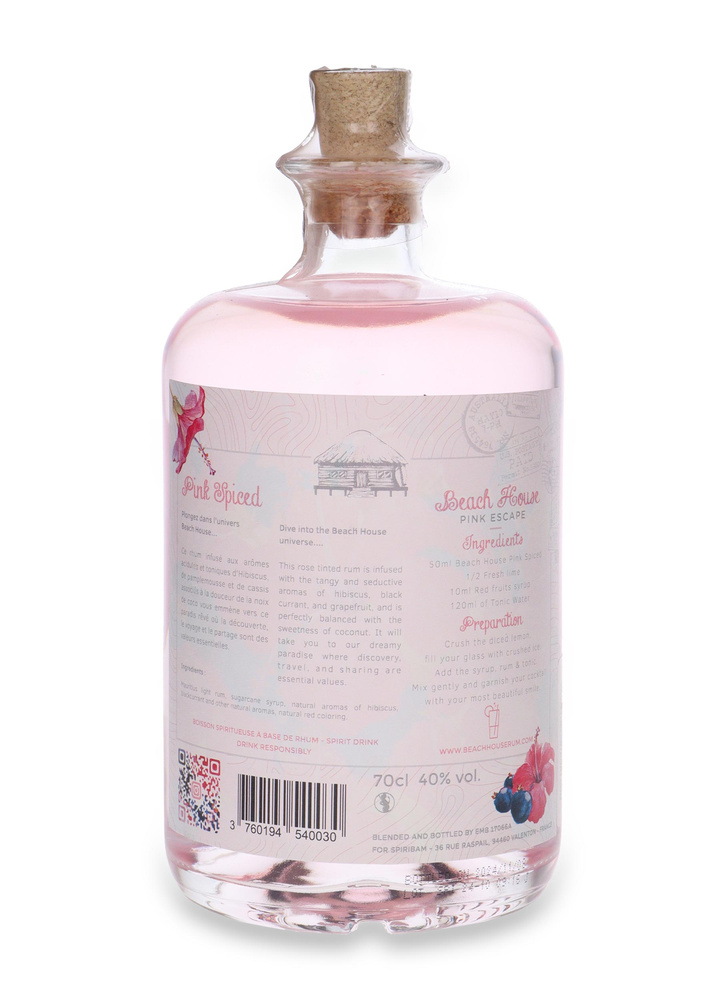 Beach House Pink Spiced Rum of Mauritius / 40% / 0,7l