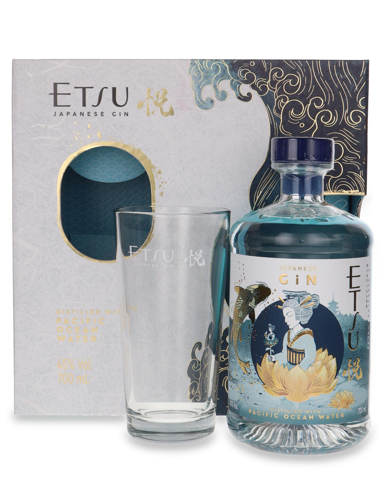 Etsu Handcrafted Deep Ocean Japanese Gin + szklanka / 45%/ 0,7l