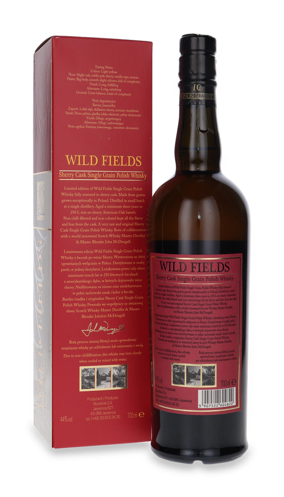 Wild Fields Sherry Single Grain Polish Whisky (Polska) / 44% / 0,7l