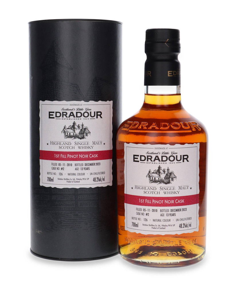 Edradour 13-letni (D.2010, B.2023) 1st Fill Pinot Noir Cask / 48,2%/ 0,7l		