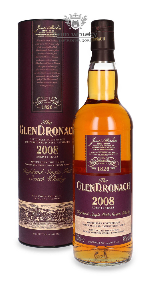 GlenDronach 2008, 11-letni PX Cask (Bottled for the Danish Market) bez opakowania / 46%/ 0,7l