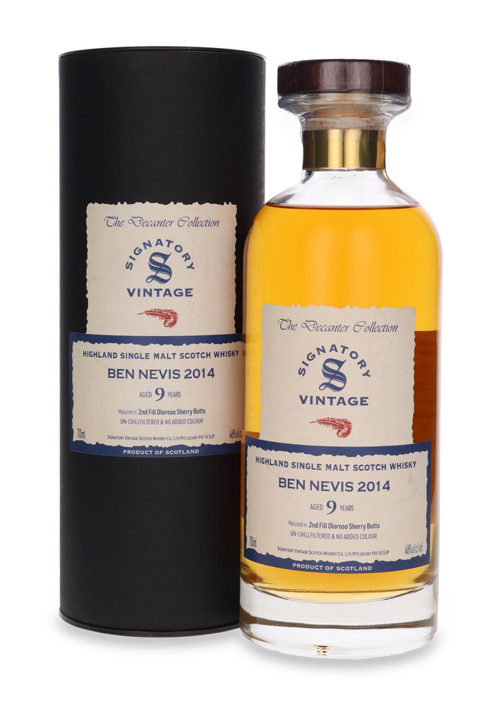 Ben Nevis 2014, 9 Year Signatory Vintage, Ibisco Decanter / 46%/ 0.7l
