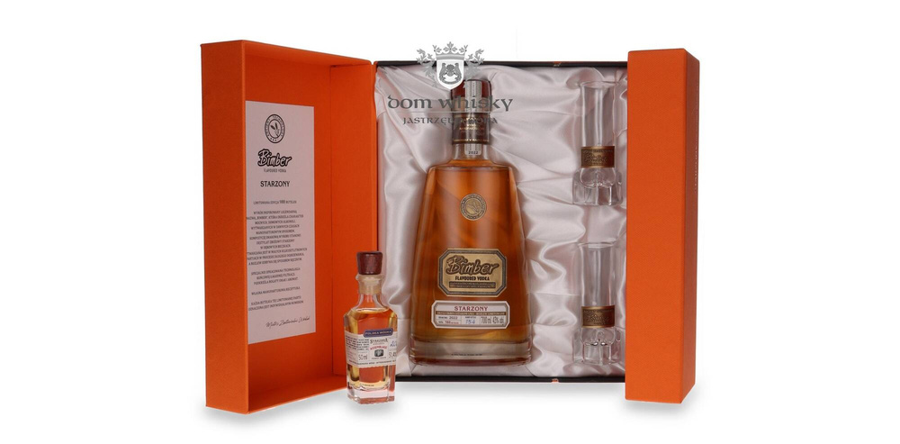 Wódka Bimber Starzony Limited Edition 2022 + 2 kieliszki + miniaturka / 43% / 0,7l