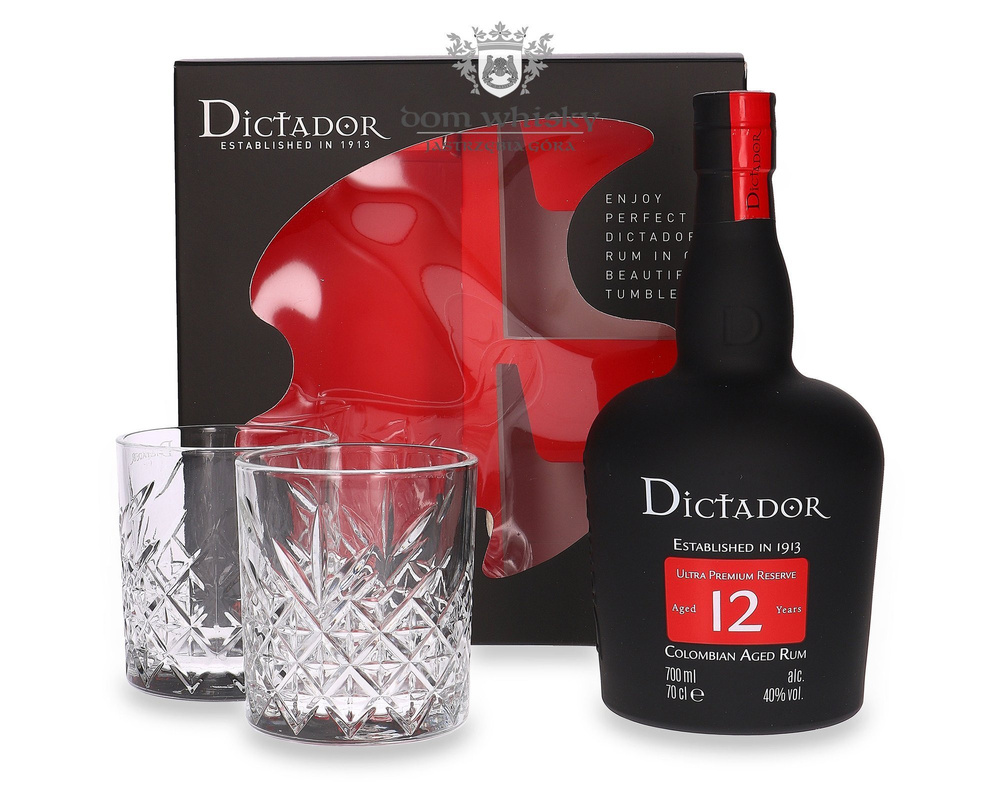 Dictador 12 Years Rum + 2 Glasses / 40% / 0.7l