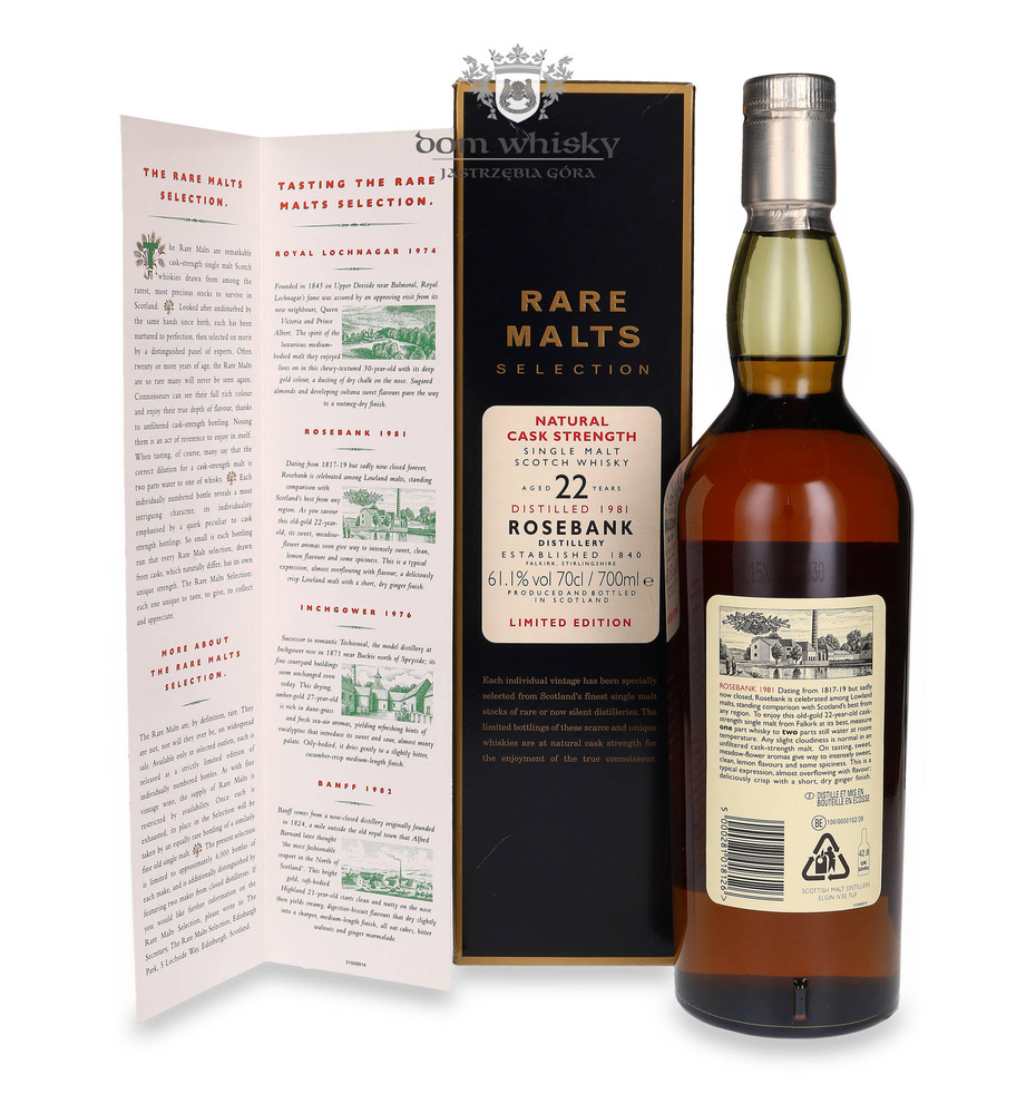 Rosebank 22-letni (D.1981 B.2004) Rare Malts / 61,1% / 0,7l