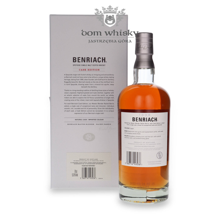 BenRiach 27-letni (D.1994, B.2022) Cask Edition, Oloroso Sherry Puncheon # 2057 /53%/ 0,7l