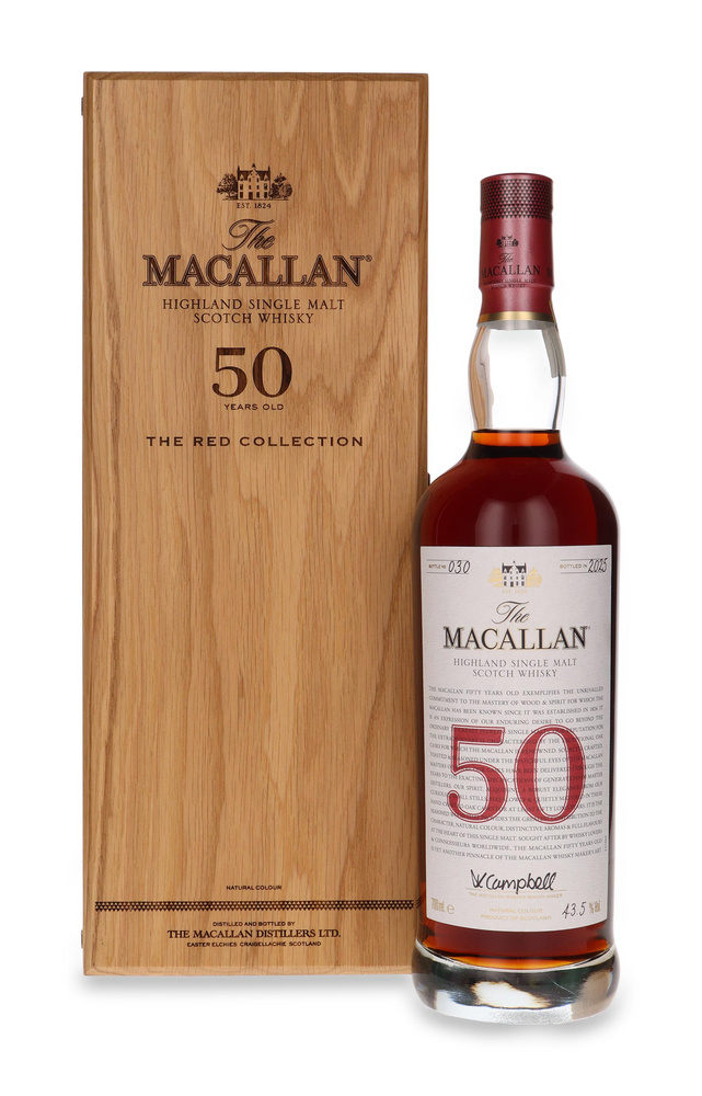 Macallan 50-Year-Old The Red Collection (Bottled 2025) Bottle No. 030 / 43.5% / 0.7 L
