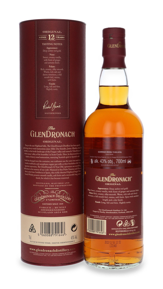 GlenDronach Single Malt Scotch Whisky Original 12-letni / 43% / 0,7l + zestaw miniaturek Benriach
