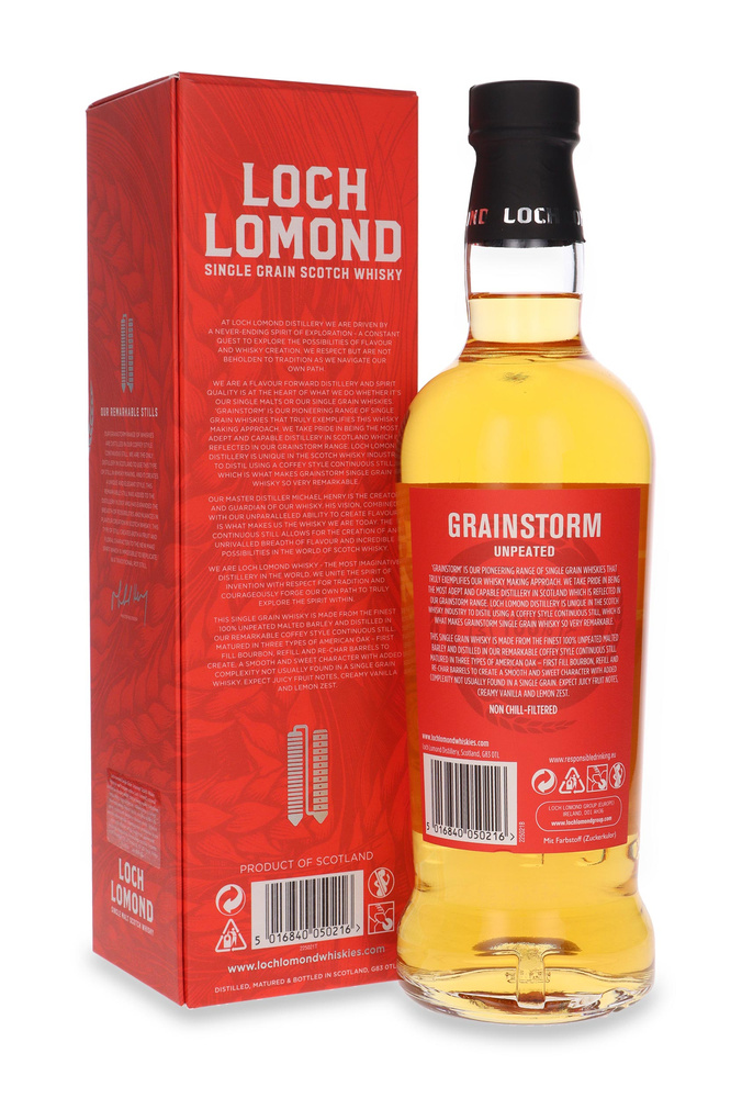 Loch Lomond Unpeated Single Grain 100% Malted Barley / Karton / 46% / 0,7l + piersiówka