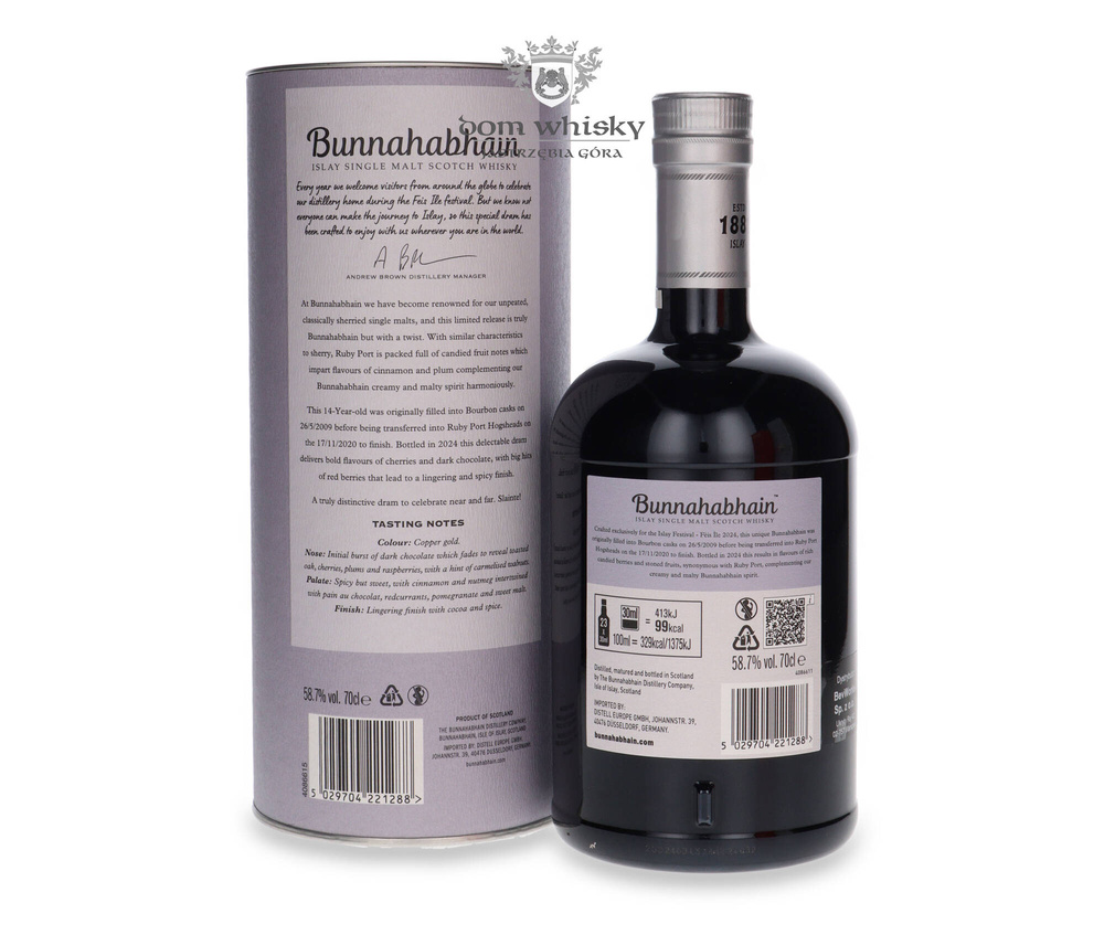 Bunnahabhain 14 Year Old Ruby Port Cask Finish (Fèis Ìle 2024) / 58.7% / 0.7l