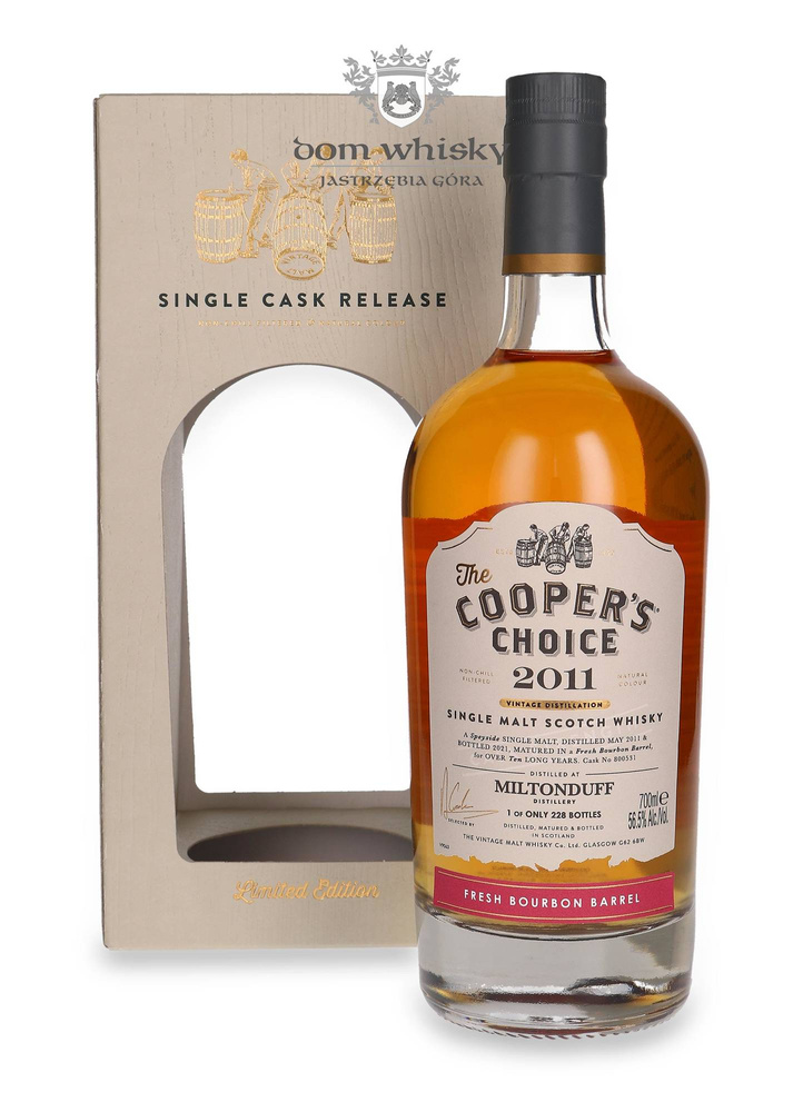 Miltonduff 10-year-old (D.2011, B.2021) Fresh Bourbon Barrel, The Cooper's Choice/ 56.5%/ 0.7l