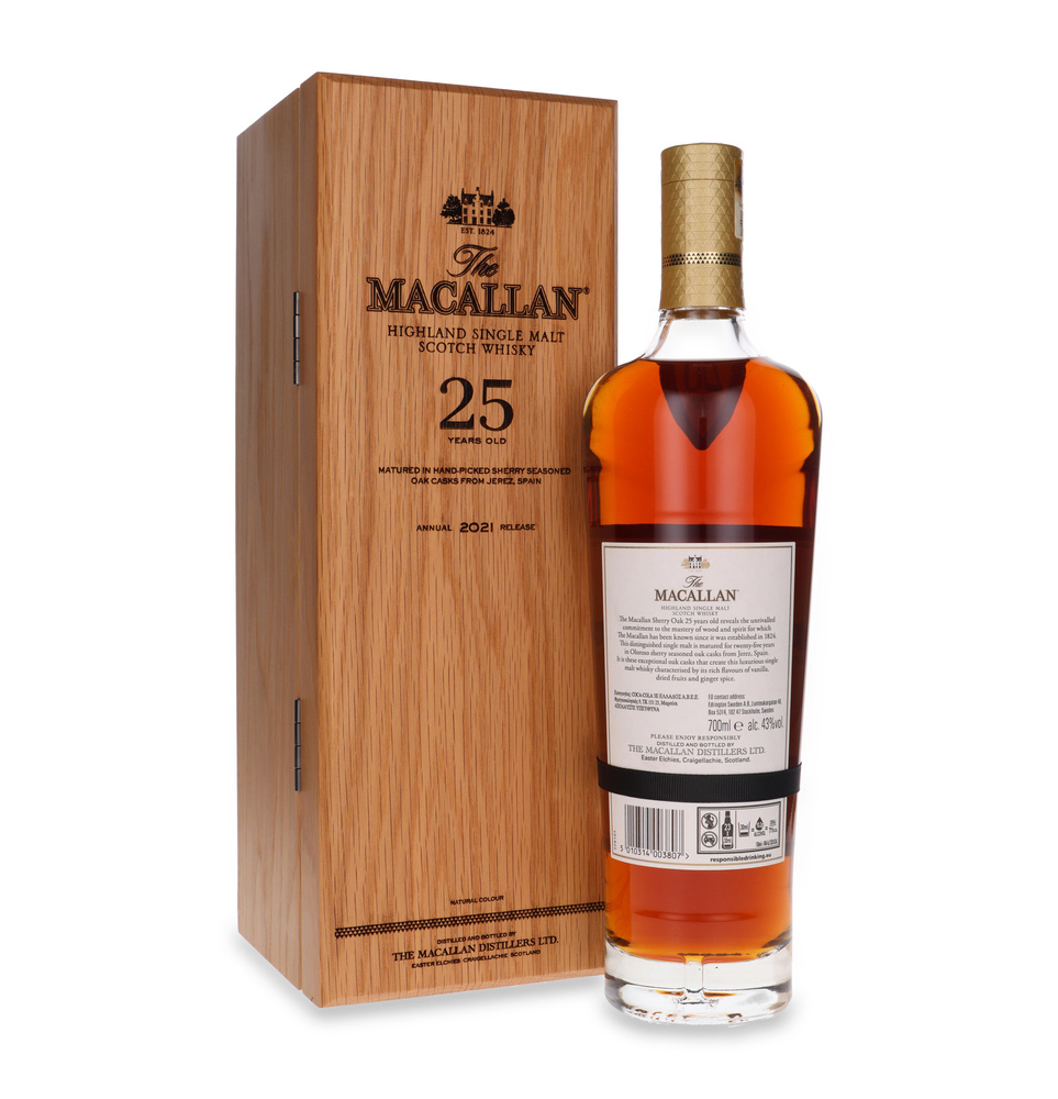 Macallan 25-letni Matured in Sherry Oak (2021 Release) / 43%/ 0,7l                                               